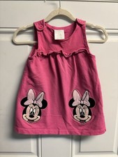 Disney Baby Minnie Mouse Pink Sleeveless A-Line Knee Length Dress 12-18M
