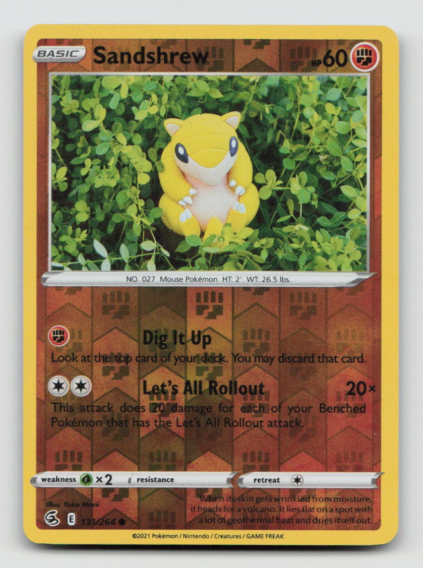 SANDSHREW 131/264 Common Reverse Holo Pokemon FUSION STRIKE