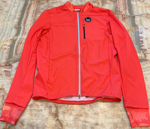 Wattie Ink Mens Cycling Rain Jacket Red Long Sleeve Full Zip USA Made Large