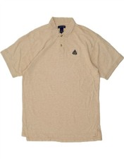 IZOD Mens Polo Shirt Large Beige Cotton CN44
