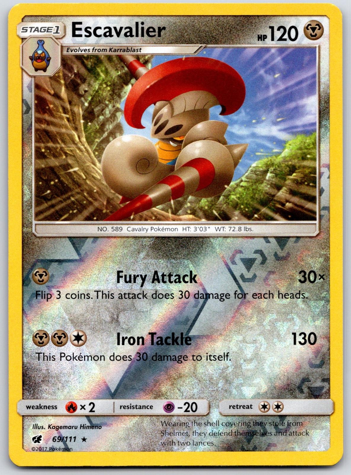 POKEMON CRIMSON INVASION ESCAVALIER 69/111 RARE REVERSE HOLO NM
