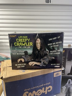 RARE AS IS Spirit Halloween Gemmy Life Size Creepy Crawler Zombie Girl