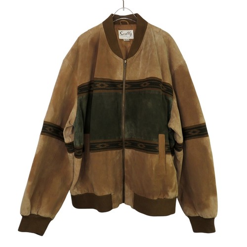 Scully Vintage Leather Jacket Brown Tan GreenWestern Suede Jacket Men's XXL