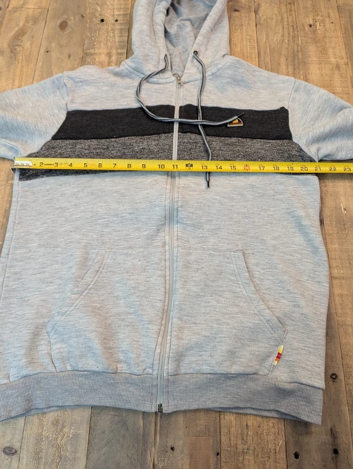 Ditch Plains Zip Up Fleece Hoodie Mens XL Gray and Black - Image 3 of 4