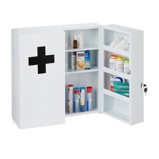 Medicine cabinet wall-mounted storage unit 11 Compartments 2 Doors