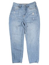 ZARA Relaxed Fit Light Wash Distressed Barrel Ankle Jeans Women's Size 6 28x27