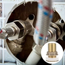 2 Pcs Threaded Brass Bulkhead Connector Water Tank Fitting