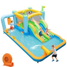 Inflatable Water Slide Giant Kids Bounce House Park Splash Pool with 680W Blower