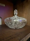 Vintage Anchor Hocking EAPC Star of David Crystal Glass Candy Trinket Dish