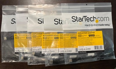 Lot of 5 New StarTech Mini Display Male to HDMI Female A/V Adapter MDP2HDMI