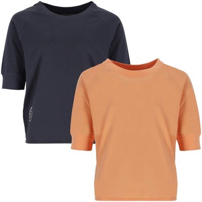 Coastguard Damen T-Shirt 3/4 Arm Rundhalsausschnitt Unifarben Baumwolle