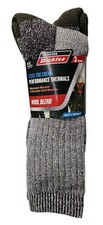NEW Dickies 3pr Steel Toe Gray/Green Wool Blend Heavy Thermal Crew Socks SZ 6-12