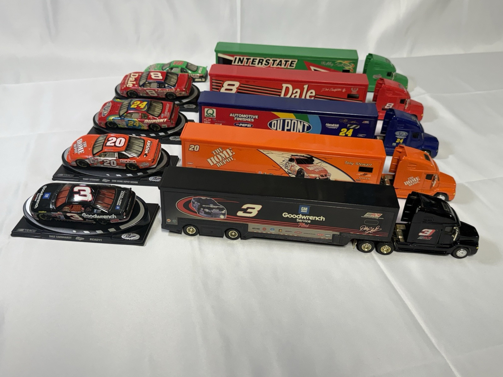 Vintage Nascar Semi Trucks With Matching Race Cars Collection-image