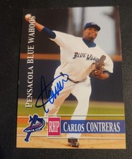 Carlos Contreras Signed 2014 Grandstand Pensacola Blue Wahoos Cincinnati Reds