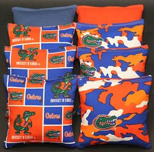 8 CORNHOLE BEANBAGS made w University of Florida Gators CAMO Fabric ACA Reg Bags