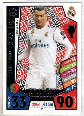 Topps UEFA Champions League CL 2017/2018 Cristiano Ronaldo Foil sticker #5