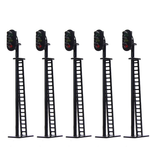 5pcs Modèles Ferroviaire Échelle HO/OO Feux de Signalisation LED R/V/J 12V 8.2cm - Picture 7 of 7