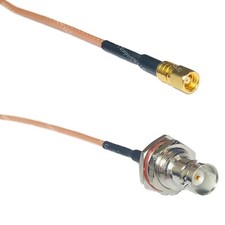 RG316 SMC FEMALE to BNC FEMALE BIG BULKHEAD RF Cable FAST-SHIP LOT