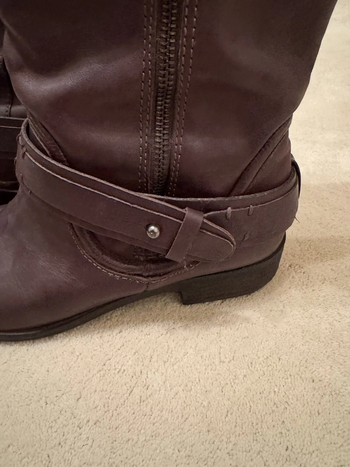 Botas “Lynn” altas de cuero marrón de lujo Rebel talla 38 UE 7,5 EE. UU. Foto 4 de 4