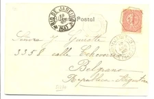 FRANCE-1905 PPC=RIO DE JANEIRO = PAQ PM= BORDEAUX A BUENOS AYERES =VF 