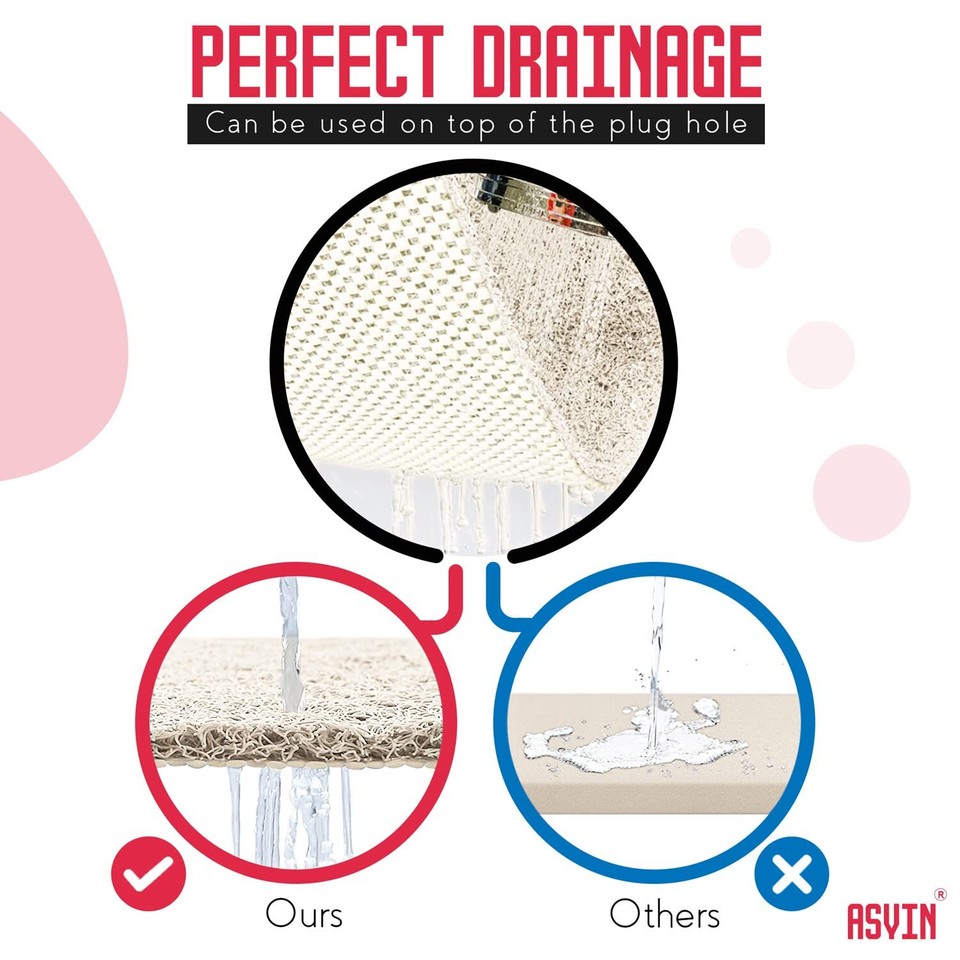 White Textured Bath Shower Tub Mat 24x16 Inch Phthalate Free Non Slip