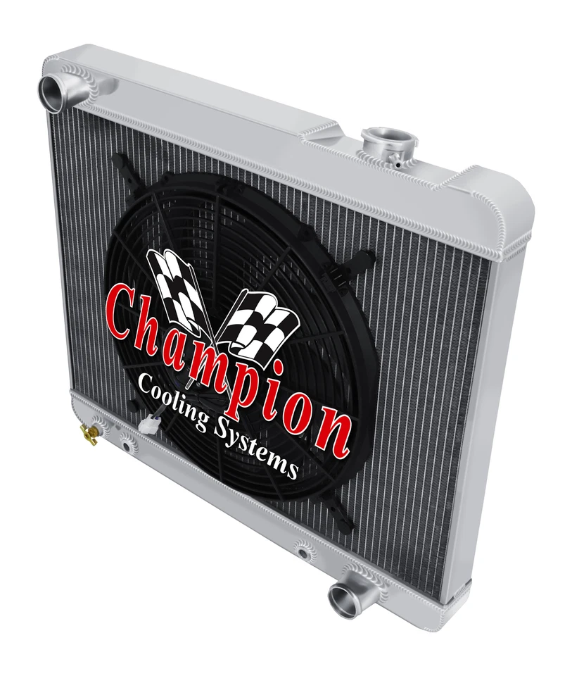 Radiador de 3 filas AR Champion con ventilador de 16" para Pontiac Catalina 1961-1964 #CC61PO Foto 3 de 4