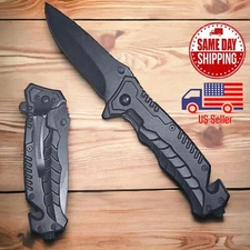 Classic 8.25" Black Assisted Pocket Knife With Additional Tools 