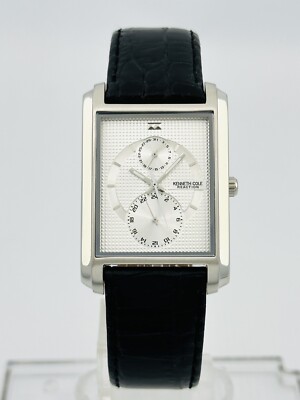 Kenneth Cole silver watch with white leather strap Kenneth Cole KC2609 Ladies See-through Dial White Leather  main image 2