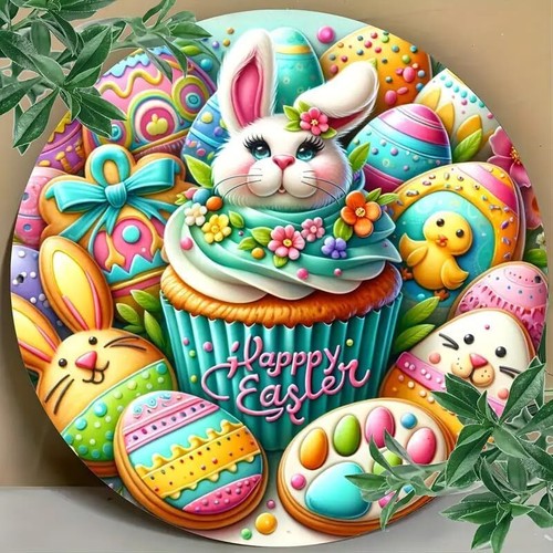 Easter Bunny 5D Diamond Painting Dots Art Kits for Adults Beginner, DIY Eggs Ful