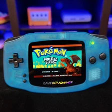 Blue Game Boy Advance GBA Console with iPS V5 Backlight Backlit LCD 