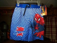 MARVEL SPIDERMAN BOYS SWIMMING TRUNKS BOARD SHORTS POOL BEACH SIZE SM 6-7 NEW