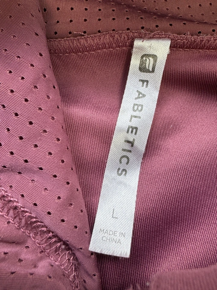 Fabletics Jacket Womens Large Sammy Dark Rouge Hooded Salmon Pink Full Zip Gym - Image 3 of 4