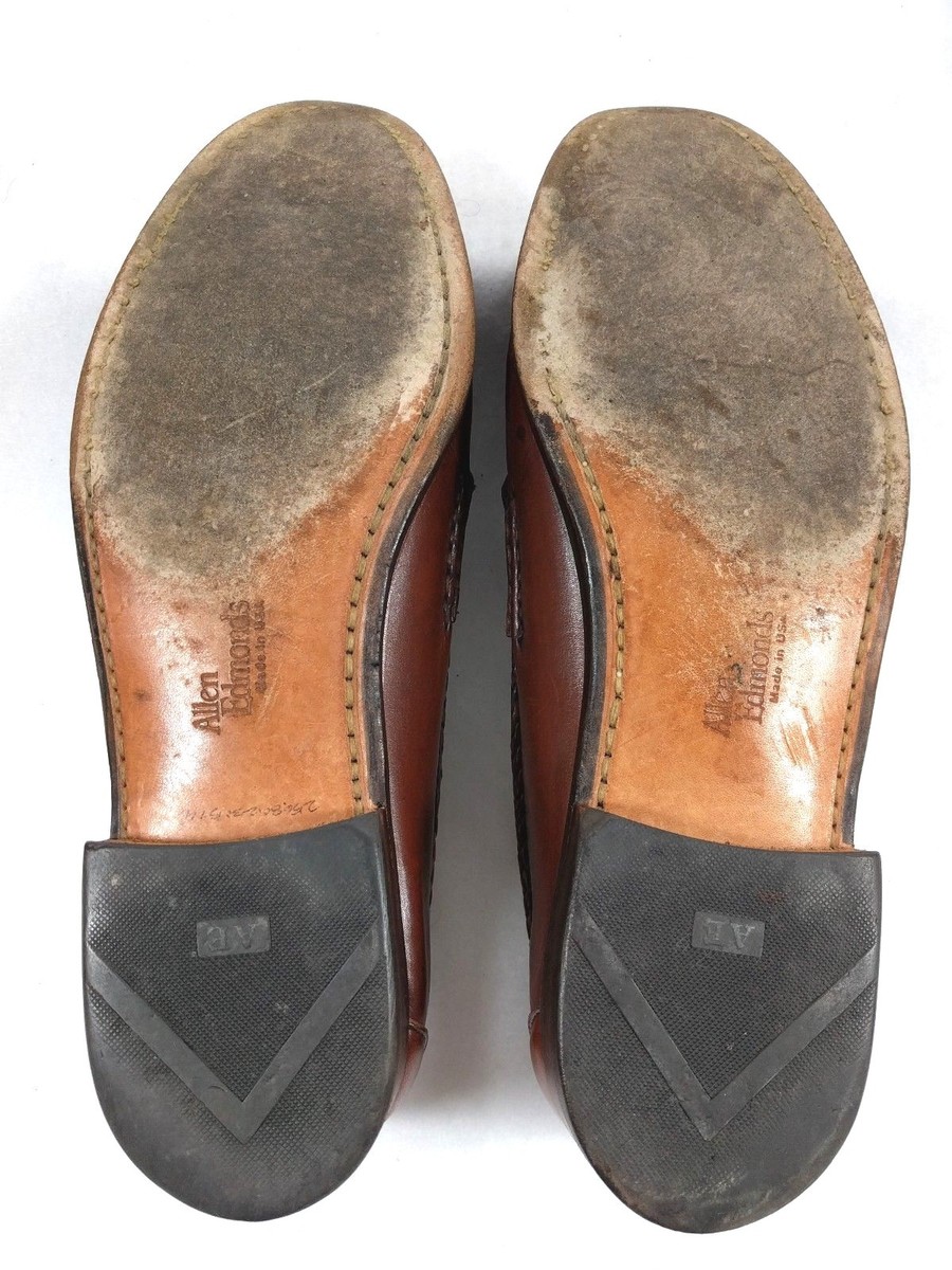 Allen Edmonds Maxfield  Walnut Woven Trim 9 Allen Edmonds Maxfield Walnut Woven Trim Leather Tassel  main image 2