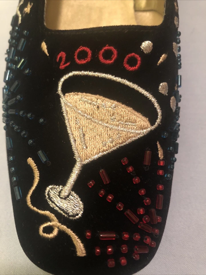 De Colección Valerie Stevens Terciopelo Negro Bordado Año Nuevo Y2K 2000 Talla 7 Foto 2 de 4