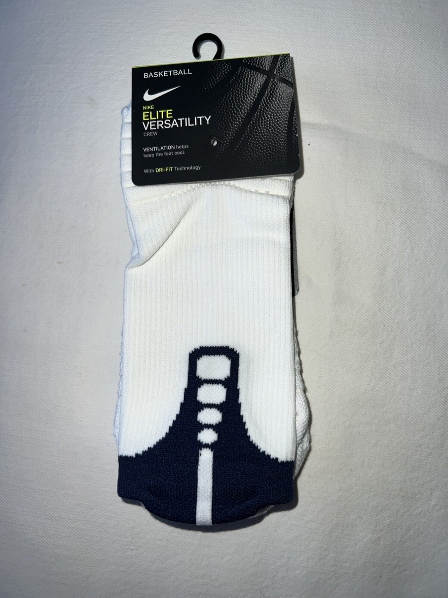 Nike Elite Versatility Crew Basketball Socks WHITE/ NAVY XL sx5706-132