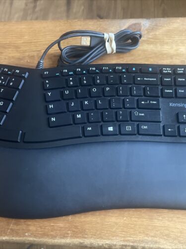 Black Kensington Pro Fit Ergo Wired Keyboard USB K75400US Tested Working - Picture 4 of 6
