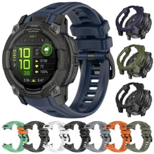 Silicone Strap + Case For Garmin Instinct 3 Solar 45mm 50mm Watch Band Bracelet