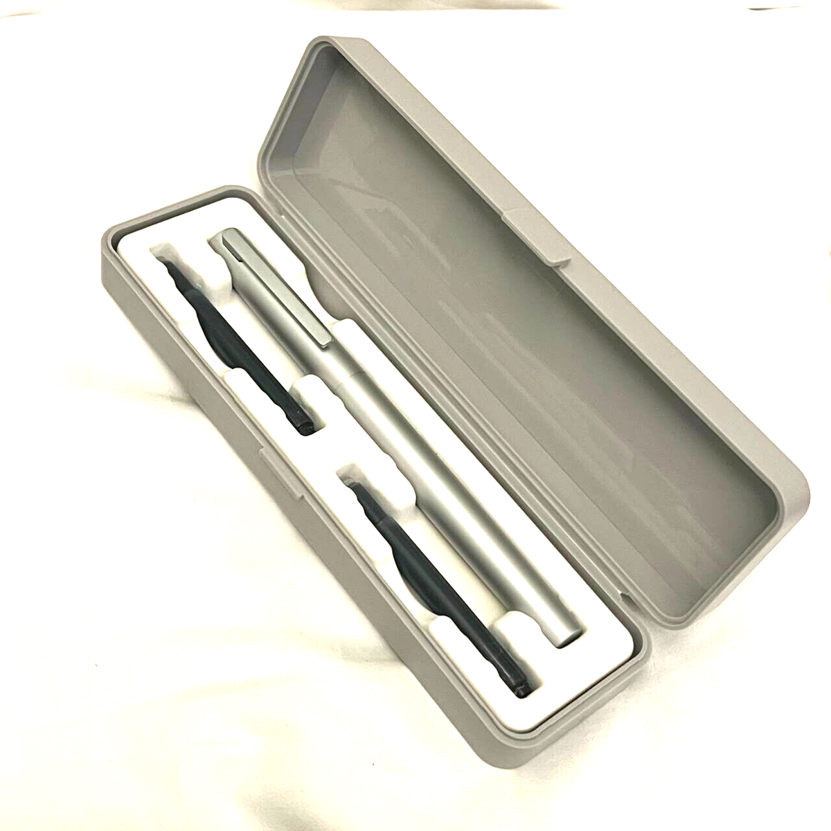 Muji Aluminum Fountain Pen EF nib with Black ink cartridges