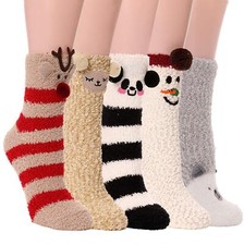 Fuzzy Socks for Women Teen Girls Fluffy Cozy Christmas Gift Cabin Holiday Win...