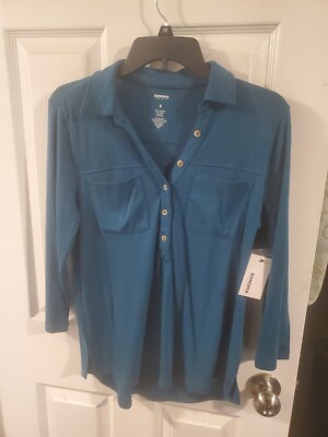 Sonoma Womens Blue Button Up Shirt - New - S