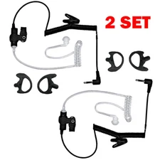 2 Sets 3.5mm Listen Only Acoustic Tube Headset Earpieces For Motorola & Earmold