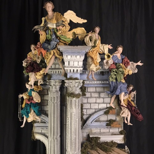 Tempio arte presepiale presepe Napoletano scena della nativita' 75x64x140cm - Foto 5 di 12