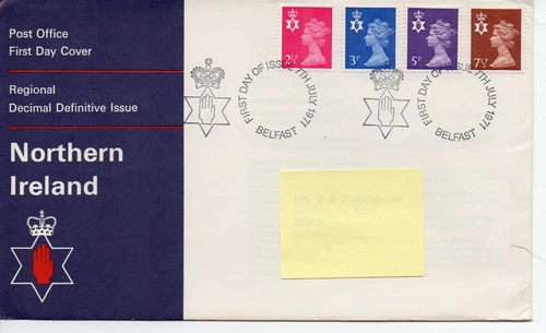 GB - First Day Cover - Nth. Ireland -1971 - 4  values to 7.5p - Pmk. BF