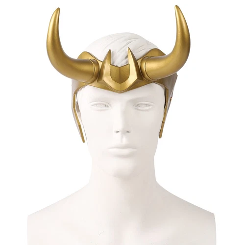 Loki Corona Cuerno Látex Juegos con disfraces Tocado Máscara Casco Fiesta Disfraz Accesorios Halloween - Imagen 8 de 8
