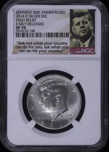 2014 D Kennedy Silver Half Dollar NGC SP 70 50th Anniv. Specimen Early Releases