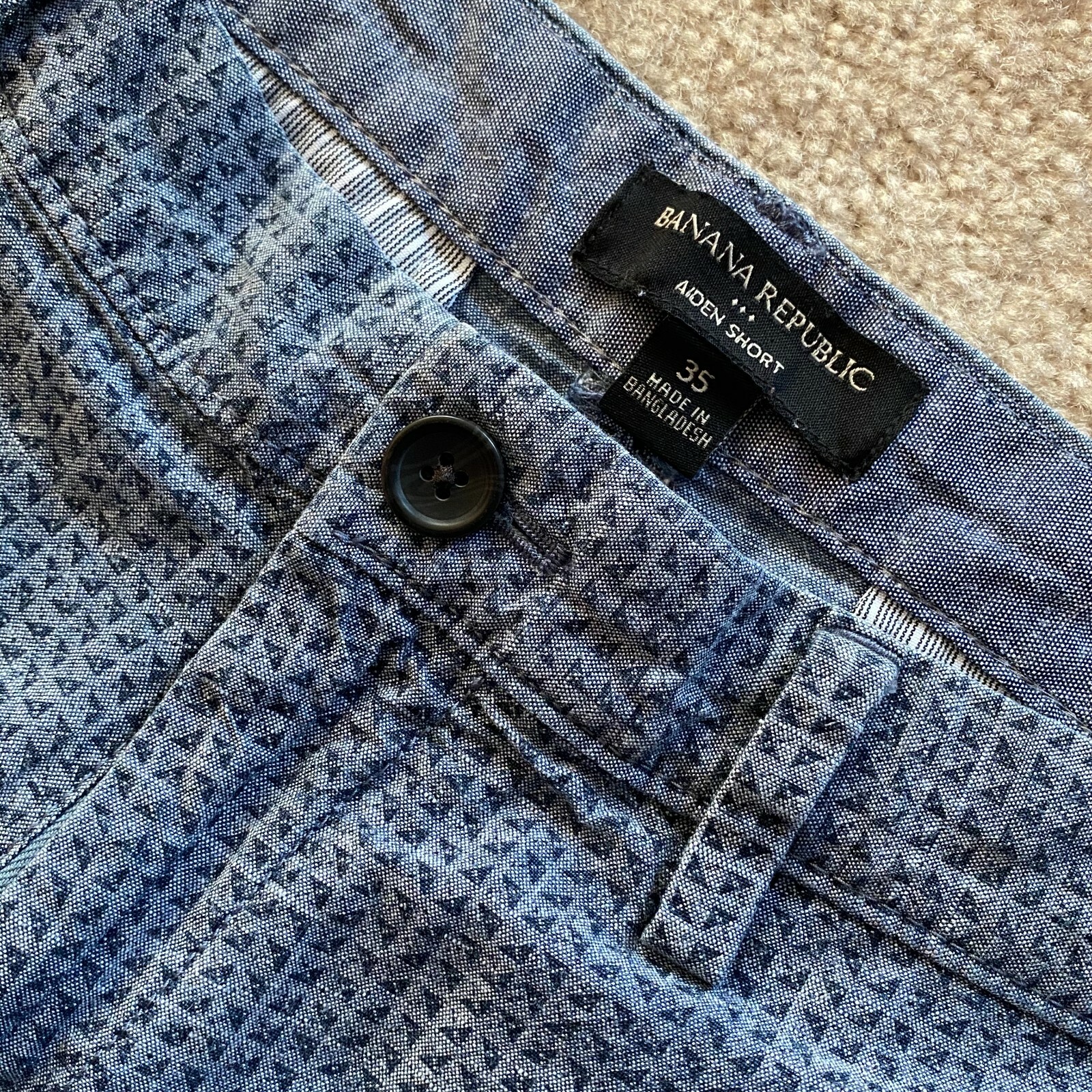 Banana Republic Factory Men 35 Aiden Chambray Pattern… Gem