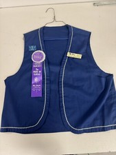 VTG 90  s Square Dancing Grandpa Pride Of Kansas Volunteer Vest Large W Flair BL
