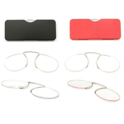2 Pack Nose Clip Reading Glasses 1.0 1.5 2.0 2.5 3.0 3.5 Pince Nez Readers Case