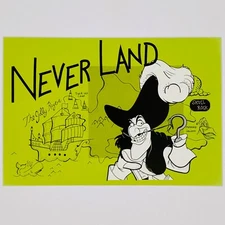 Captain Hook Postcard Peter Pan Neverland Disney Villains Jolly Roger Clearance