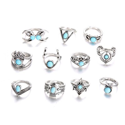 11Pcs/set Natural Ring Wedding Rings for Women Men Christmas